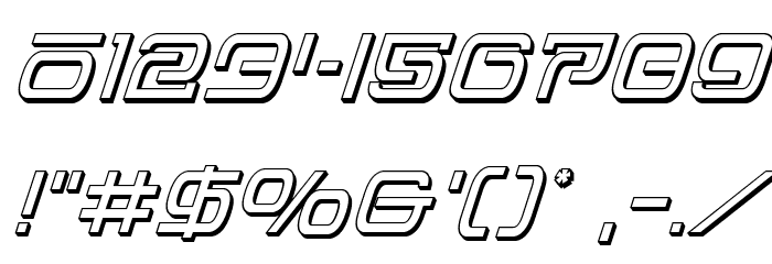 Foreign Alien 3D Italic Font OTHER CHARS