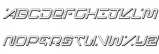 Foreign Alien 3D Italic Schriftart Groß