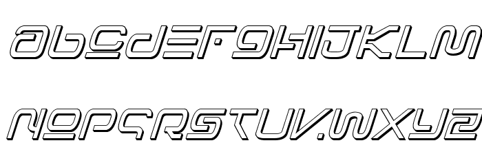 Foreign Alien 3D Italic Font LOWERCASE