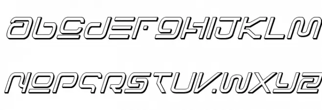 Foreign Alien 3D Italic फ़ॉन्ट लोअरकेस