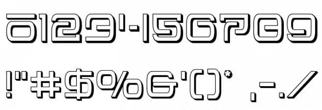 Foreign Alien 3D Font OTHER CHARS