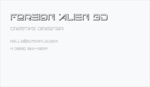 Foreign Alien 3D Business Card
