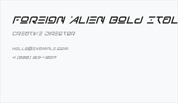 Foreign Alien Bold Italic Business Card