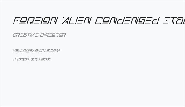 Foreign Alien Condensed Italic Business Card
