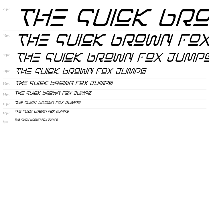 Foreign Alien Condensed Italic Waterfall