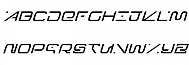 Foreign Alien Expanded Italic Caratteri MAIUSCOLE