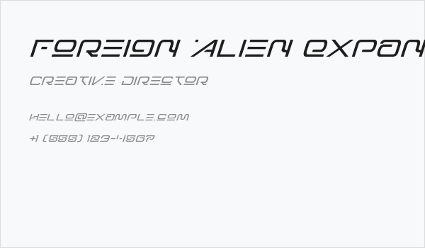 Foreign Alien Expanded Italic Business Card