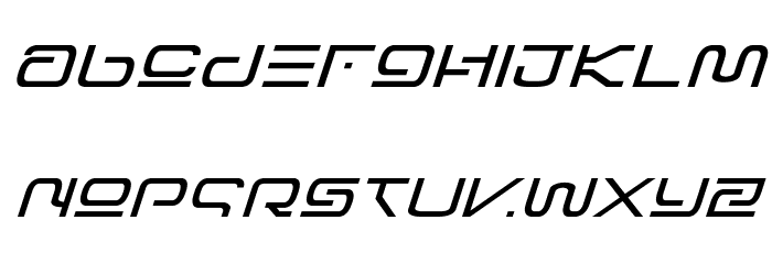 Foreign Alien Expanded Italic Font LOWERCASE