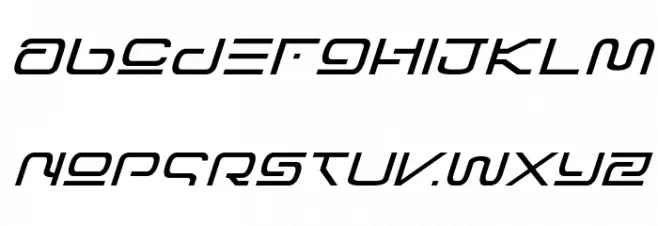 Foreign Alien Expanded Italic Schriftart Kleinbuchstaben