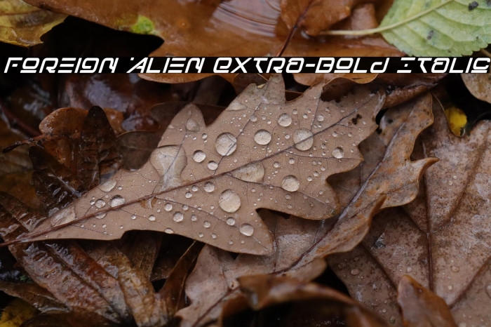 Foreign Alien Extra-Bold Italic Example 1