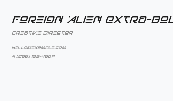 Foreign Alien Extra-Bold Italic Business Card