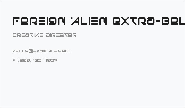 Foreign Alien Extra-Bold Business Card