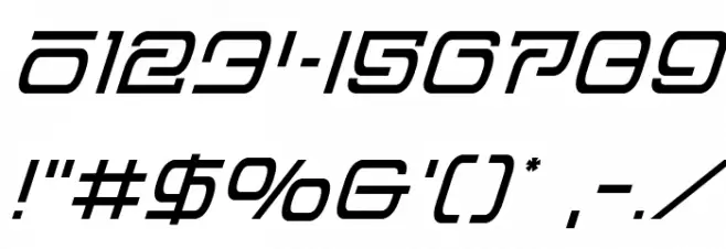 Foreign Alien Italic Font OTHER CHARS