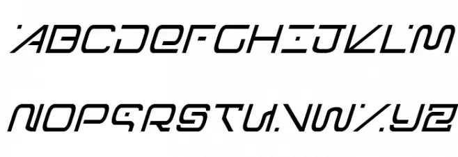 Foreign Alien Italic Schriftart Groß