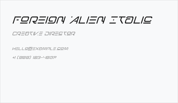 Foreign Alien Italic Business Card