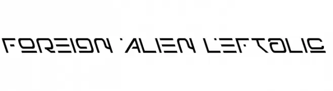 Foreign Alien Leftalic  नि: शुल्क फ़ॉन्ट्स डाउनलोड