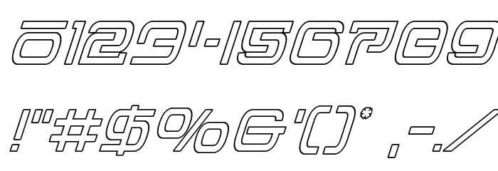 Foreign Alien Outline Italic Font OTHER CHARS