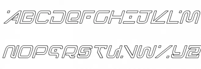 Foreign Alien Outline Italic 字体 大写