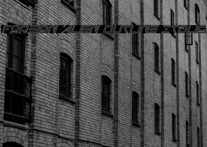 Foreign Alien Outline Italic Example 2