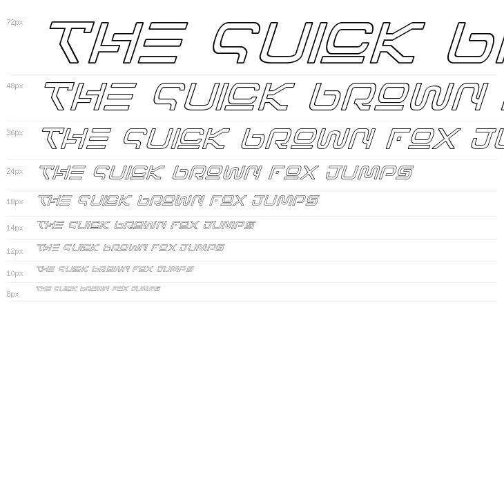 Foreign Alien Outline Italic Waterfall