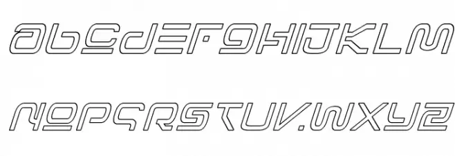 Foreign Alien Outline Italic Font LOWERCASE