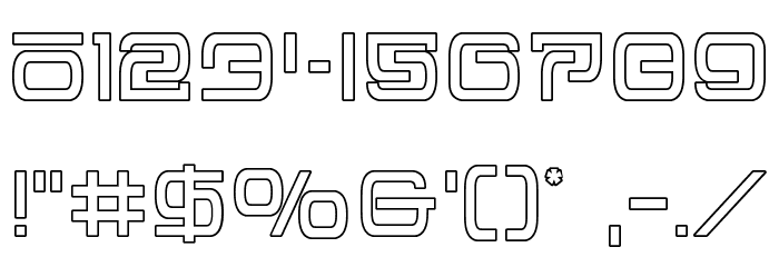 Foreign Alien Outline Font OTHER CHARS