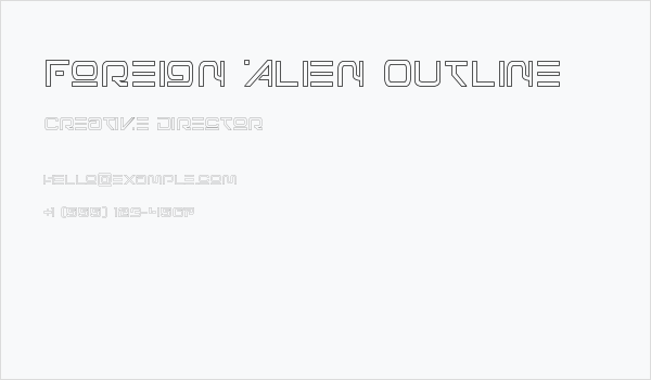 Foreign Alien Outline Business Card