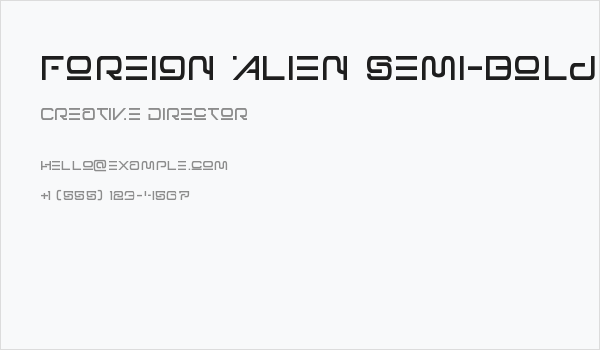 Foreign Alien Semi-Bold Business Card
