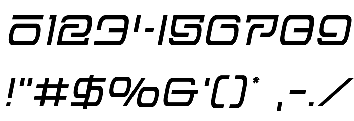 Foreign Alien Semi-Italic Font OTHER CHARS