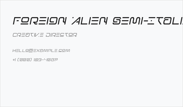 Foreign Alien Semi-Italic Business Card