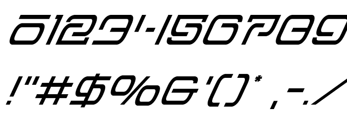 Foreign Alien Super-Italic Font OTHER CHARS
