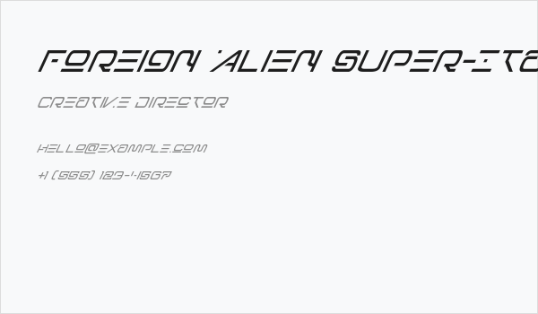 Foreign Alien Super-Italic Business Card
