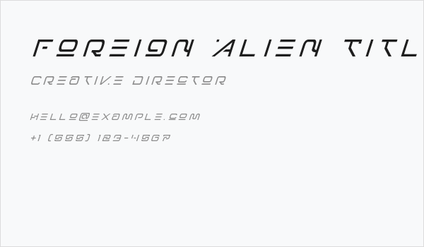 Foreign Alien Title Italic Business Card