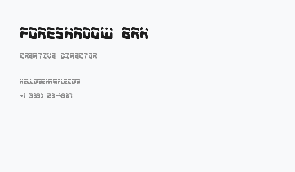 Foreshadow BRK Business Card