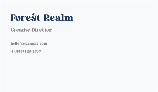 Forest Realm Business Card