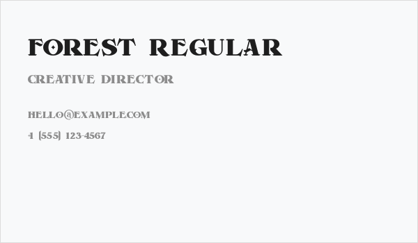 Forest Regular Business Card