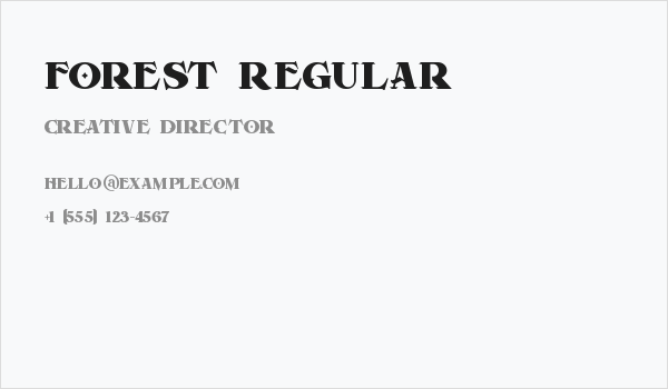 Forest Regular Business Card