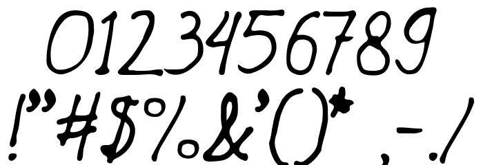 Forestia Handed Font OTHER CHARS