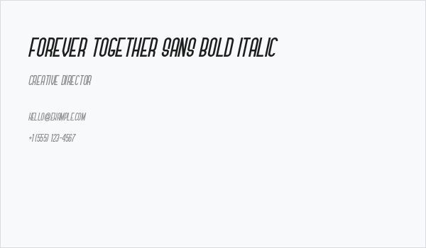 Forever Together Sans Bold Italic Business Card
