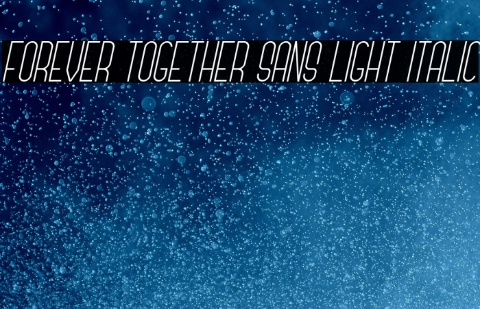 Forever Together Sans Light Italic Example 1