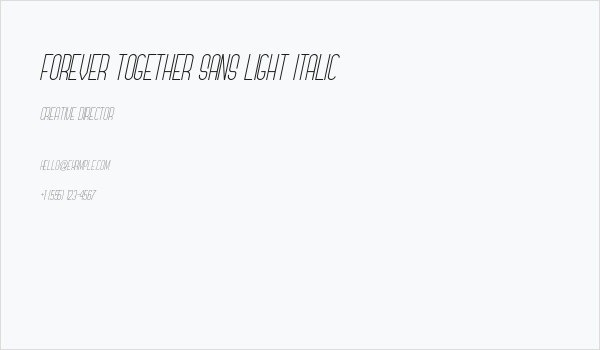 Forever Together Sans Light Italic Business Card