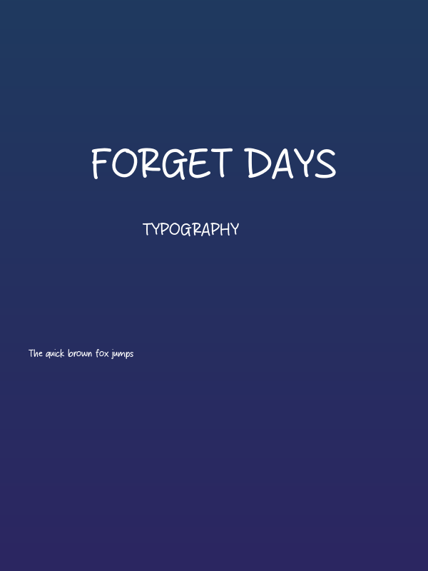Forget Days Poster