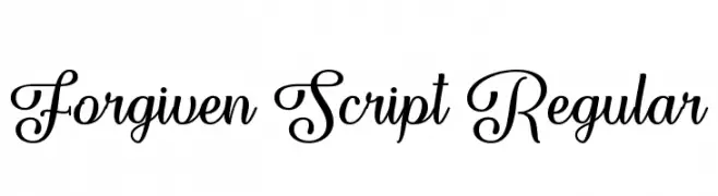 Forgiven Script Regular  नि: शुल्क फ़ॉन्ट्स डाउनलोड