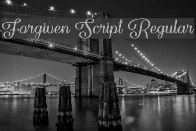 Forgiven Script Regular Font examples