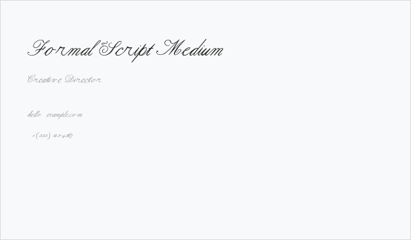 Formal Script Medium Business Card