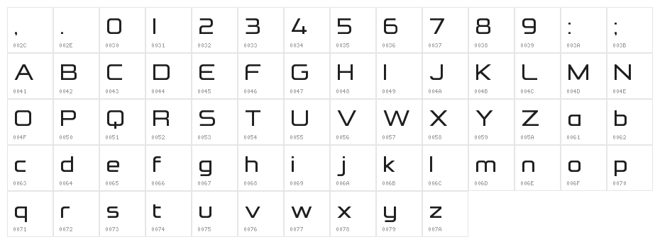 Formation Sans Regular Character Map