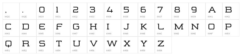 Formation Serif Regular Character Map