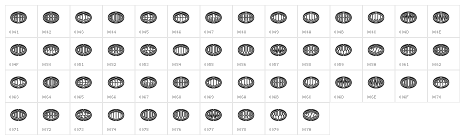 Formogram Ellipse Hollow Regular Character Map