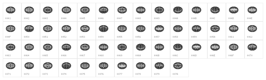Formogram Ellipse Regular Character Map