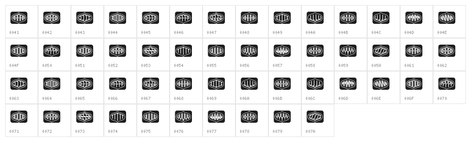 Formogram Squarish Regular Character Map